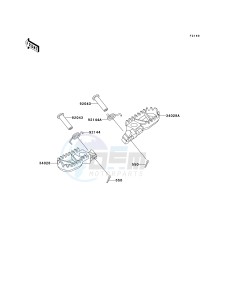 KDX200 H (H6F) 80 H6F drawing FOOTRESTS