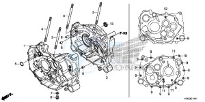 TRX420FE1E TRX420 Europe Direct - (ED) drawing CRANKCASE (TRX420FE1/FM1/FM2/TE1/TM1)