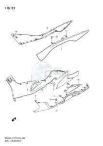 AN400 (E03) Burgman drawing SIDE LEG SHIELD (AN400L1 E33)