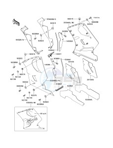 ZX 1100 D [NINJA ZX-11] (D1-D3) [NINJA ZX-11] drawing COWLING LOWERS -- ZX1100-D2- -