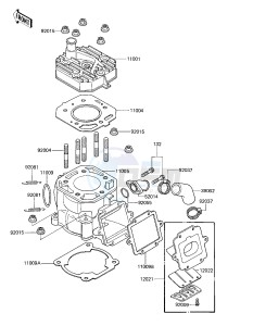 KX 125 C [KX125L] (C1) [KX125L] drawing CYLINDER HEAD_CYLINDER_REED VALVE