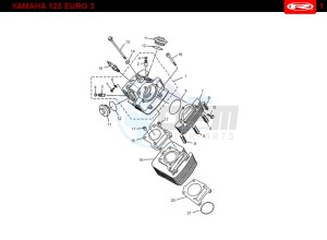 RS2-125-NACKED-BLUE drawing CYLINDER HEAD - CYLINDER  EURO3