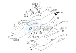 X9 500 drawing Side covers