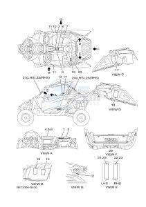 YXZ1000ET YXZ10YEXH YXZ1000R EPS SS (B573) drawing EMBLEM & LABEL 1