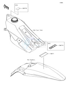 KX450F KX450HJF EU drawing Labels