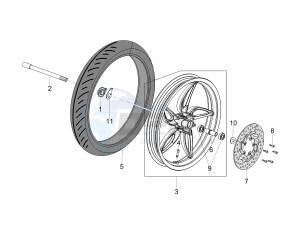 SCARABEO 50 2T CARBURATORE E4 CLASSIC (EMEA) drawing Front wheel