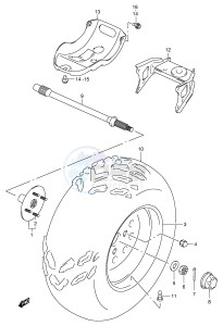 LT-F500F (E3-E28) drawing LEFT REAR WHEEL (MODEL W X)