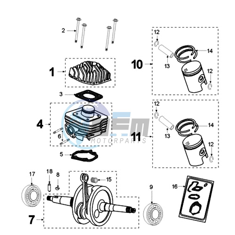 CRANKSHAFT AND CYLINDER