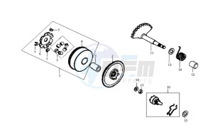 SHARK 50 E2 drawing DRIVE PULLEY - GEARED SHAFT