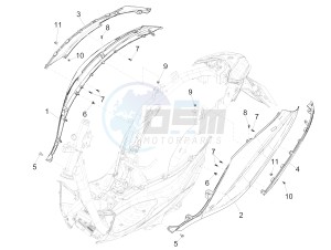 MEDLEY 150 4T IE ABS E4-2016-2018 (EMEA) drawing Side cover - Spoiler