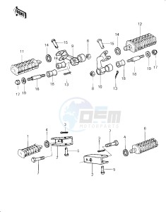 KZ 650 F (F1) drawing FOOTRESTS