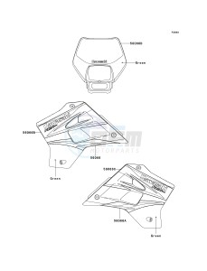 KDX 200 H (H10-H11) drawing DECALS-- H10- -