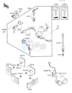 VN 1500 B [VULCAN 88 SE] (B1-B3) [VULCAN 88 SE] drawing IGNITION SWITCH_LOCKS_REFLECTORS