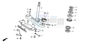 VT1100C SHADOW drawing STEERING STEM