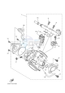 YFM700FWAD YFM70GPXH GRIZZLY 700 EPS (B1A1) drawing THROTTLE BODY ASSY 1