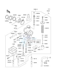 KLF 250 A [BAYOU 250] (A6F-A9F) A8F drawing CARBURETOR