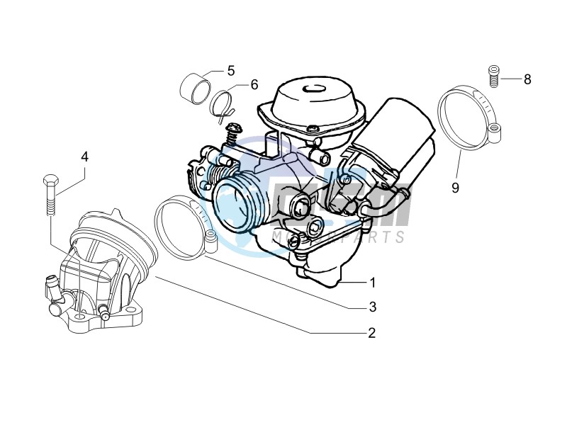 Carburettor  assembly - Union pipe