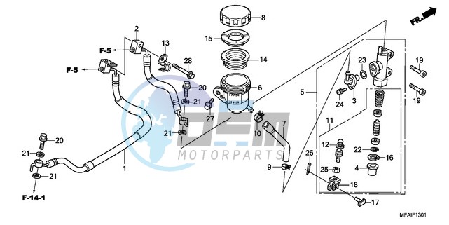 REAR BRAKE MASTER CYLINDER (CBF1000A/T/S)