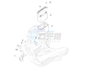 Sprint 50 4T 4V (EMEA) drawing Remote control switches - Battery - Horn