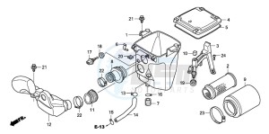 TRX420FE FOURTRAX ES drawing AIR CLEANER