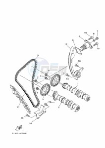 YZF250-A (B1X4) drawing CAMSHAFT & CHAIN