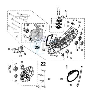 VIVA 2 RMO drawing RMO CRANKCASE WITH LONG MOUNT RUBBERS