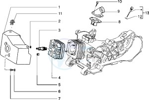 Typhoon 50 XR drawing Cylinder head - Cooling hood - Inlet and induction pipe