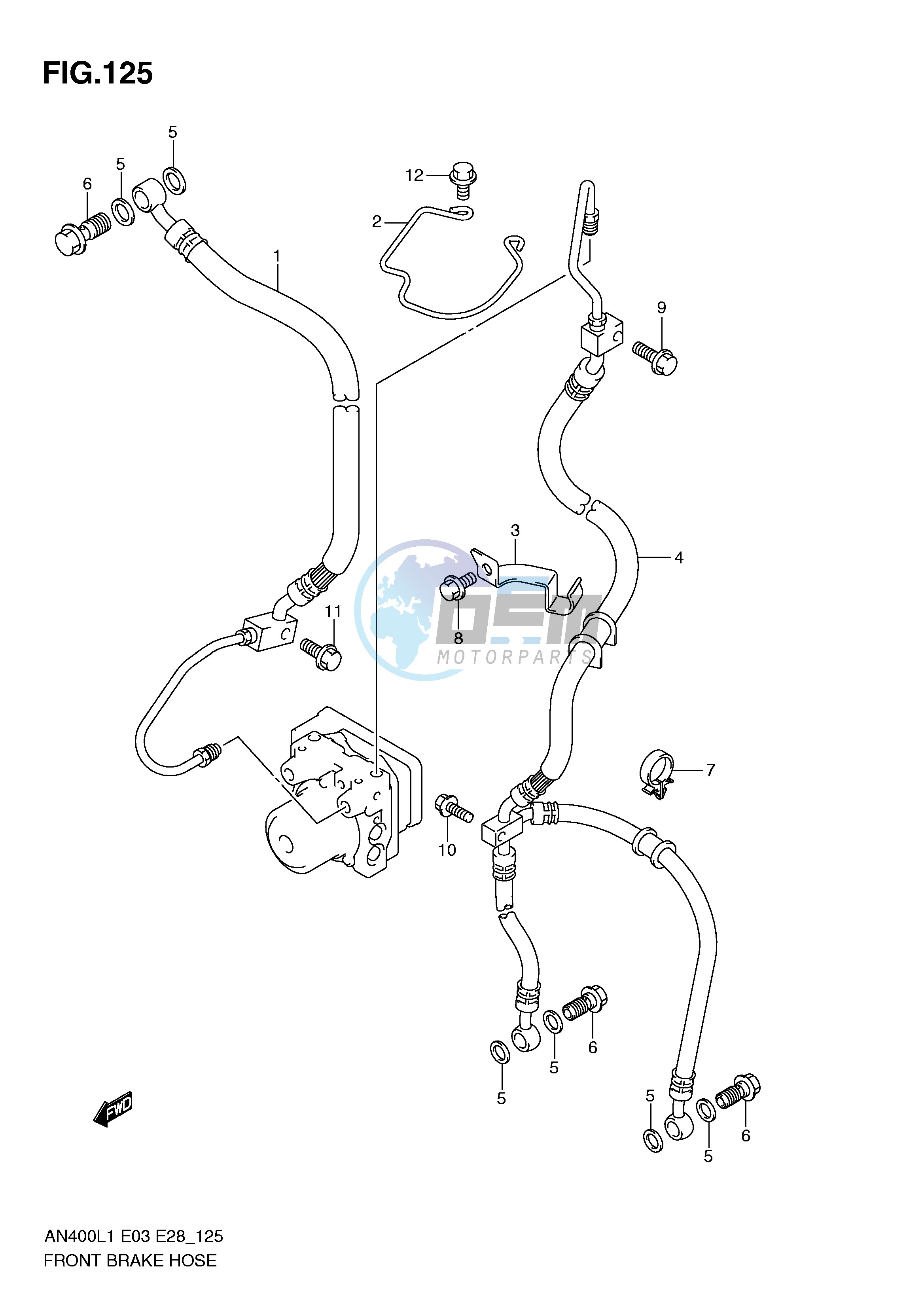 FRONT BRAKE HOSE (AN400ZAL1 E33)