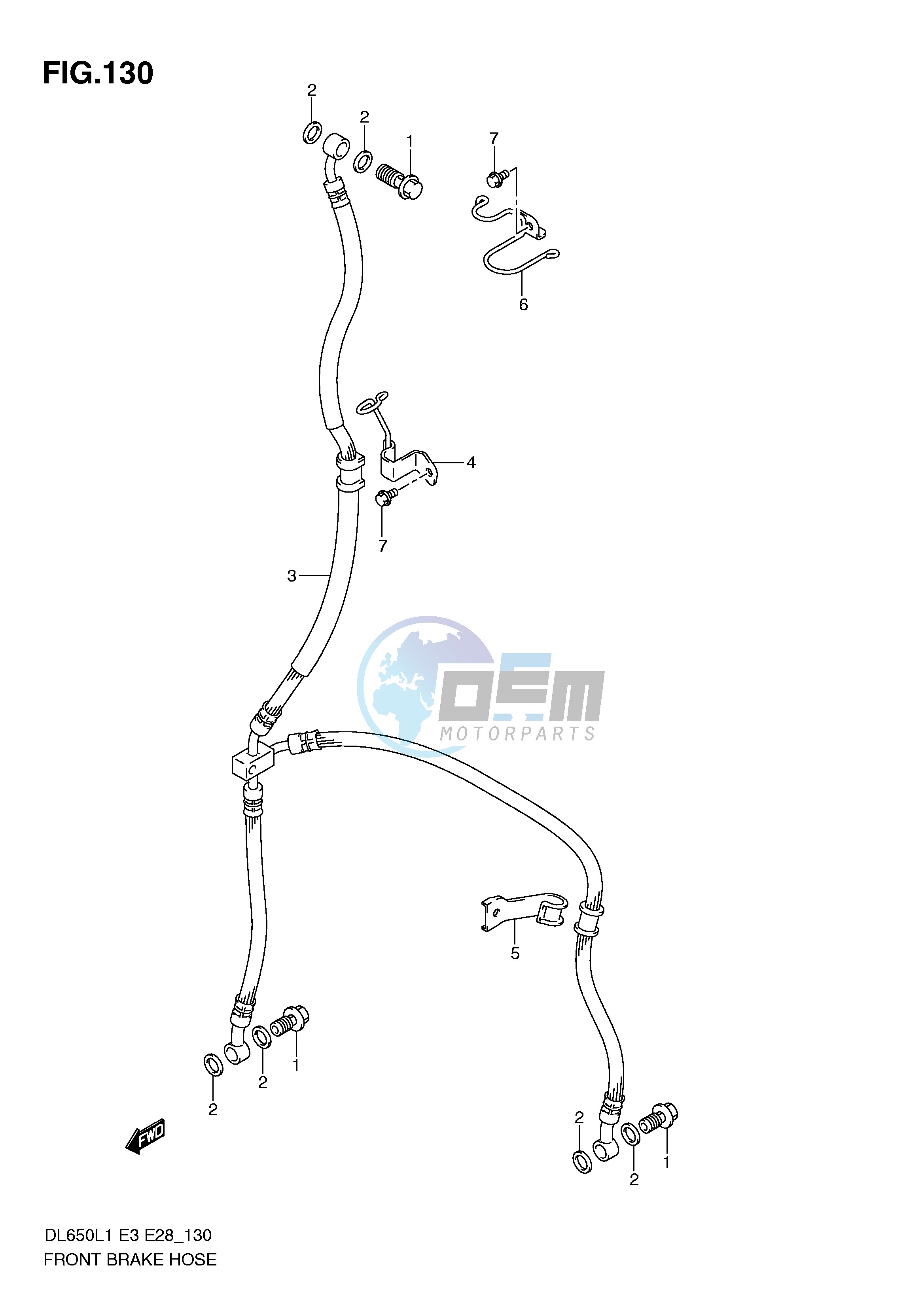 FRONT BRAKE HOSE (DL650L1 E33)