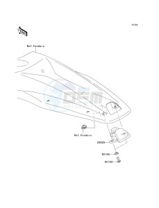 KLX 450 A [KLX450R] (A8F-A9F) A9F drawing TAILLIGHT-- S- -