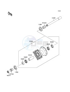 KX250F KX250ZDF EU drawing Front Hub