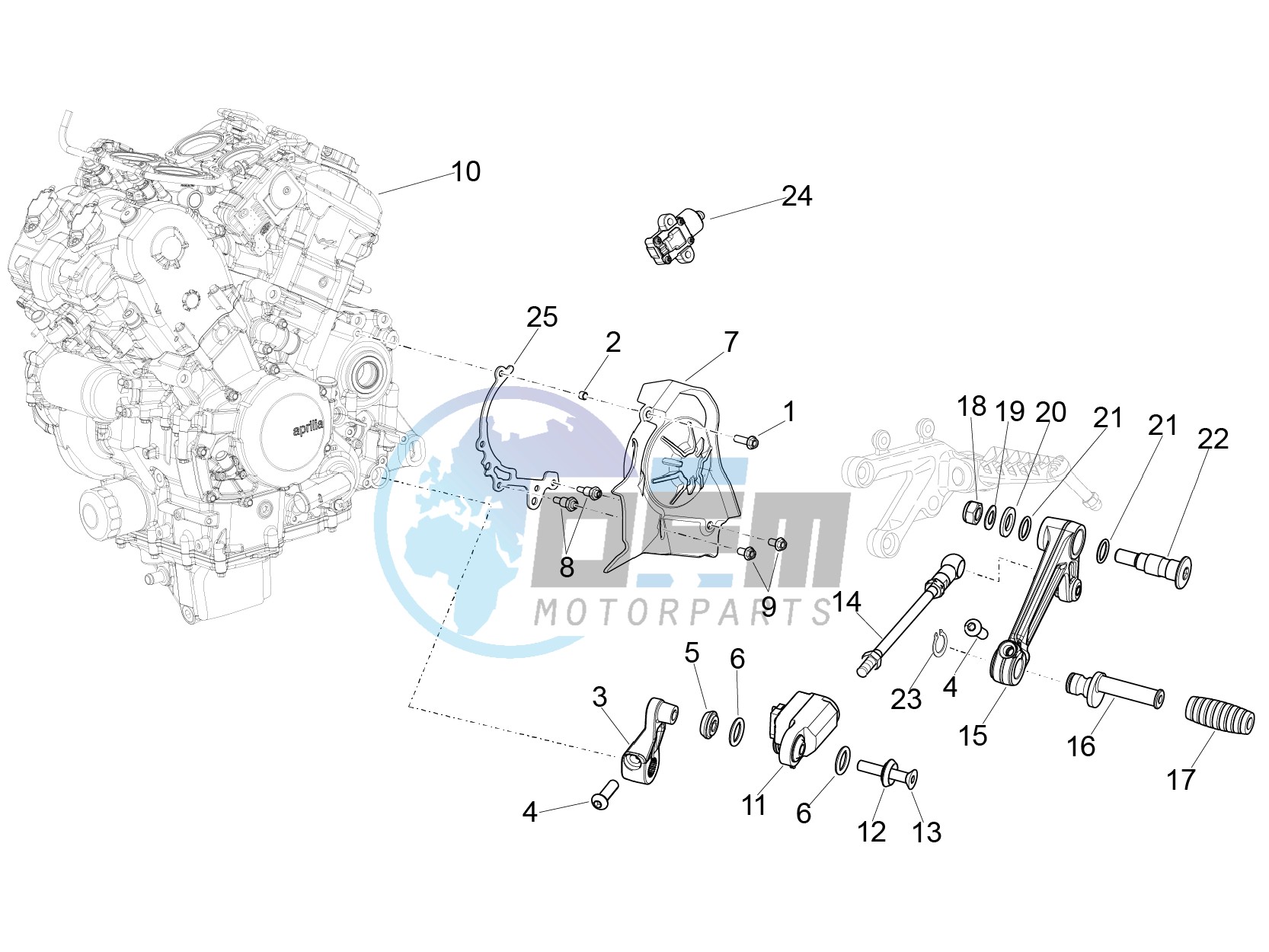 Engine-Completing part-Lever