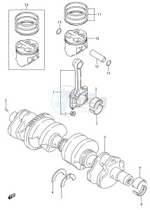 GSX600F (E28) Katana drawing CRANKSHAFT