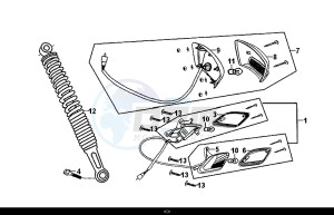 FIDDLE II 50 (45 KM/H) (AF05W4-EU) (E4) (L8-M0) drawing TAIL LIGHT RR. CUSHION