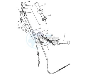 YZ 85 drawing STEERING HANDLE AND CABLE