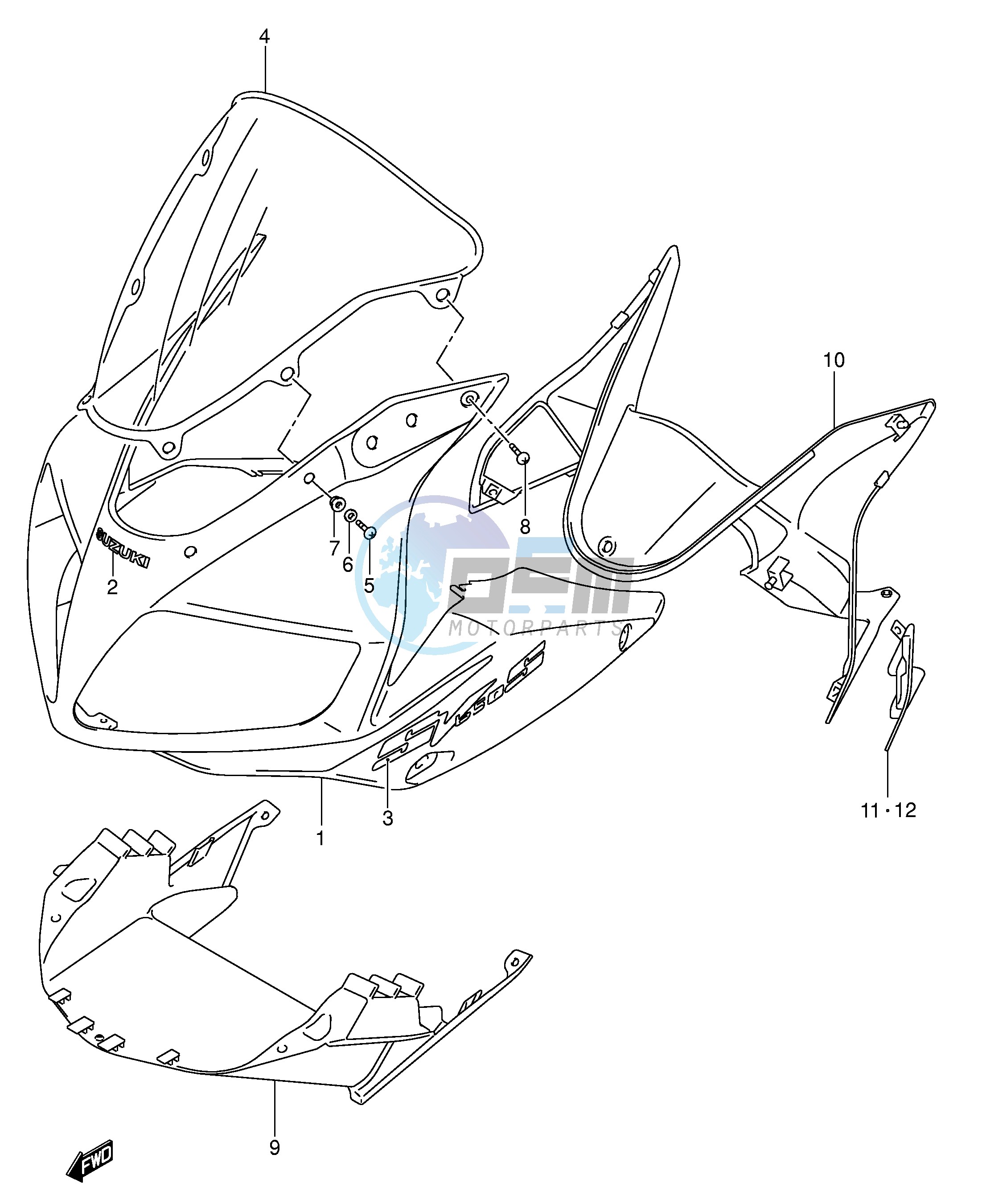 COWLING BODY (SV650SK3 SUK3)