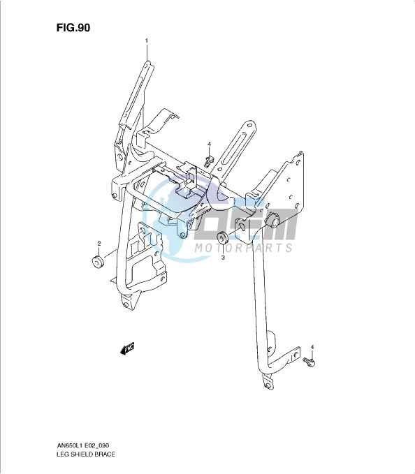 LEG SHIELD BRACE (AN650L1 E19)