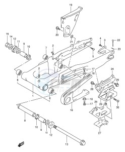 DR350 (E1) drawing REAR SWINGING ARM (MODEL R S T)