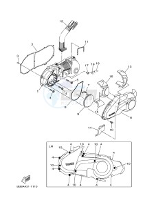 MWS150 MWS150-A TRICITY 155 (BB89) drawing CRANKCASE COVER 1