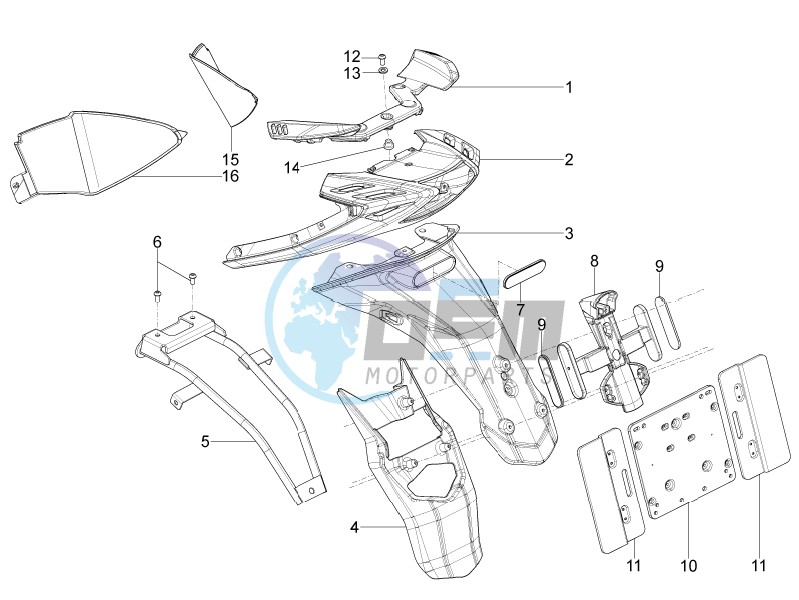 Rear cover - Splash guard