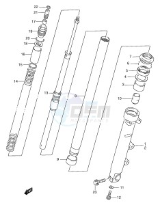 GSF1200 (E2) Bandit drawing FRONT DAMPER (GSF1200SAV SAW SAX SAY)