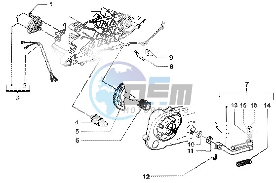 Starting motor-starter lever