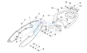 Breva V IE 850 drawing Rear body - Rear fairing