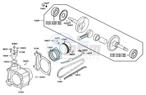 PEOPLE S 300 I drawing Cylinder  - Piston  - Crankshaft