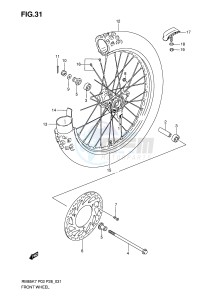 RM85 (P3-P28) drawing FRONT WHEEL (RM85K7 K8 K9 L0)