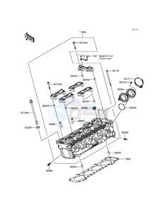 Z900 ABS ZR900BHF XX (EU ME A(FRICA) drawing Cylinder Head