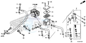 CBR500RAF CBR500R UK - (E) drawing REAR BRAKE MASTER CYLINDER (ABS)