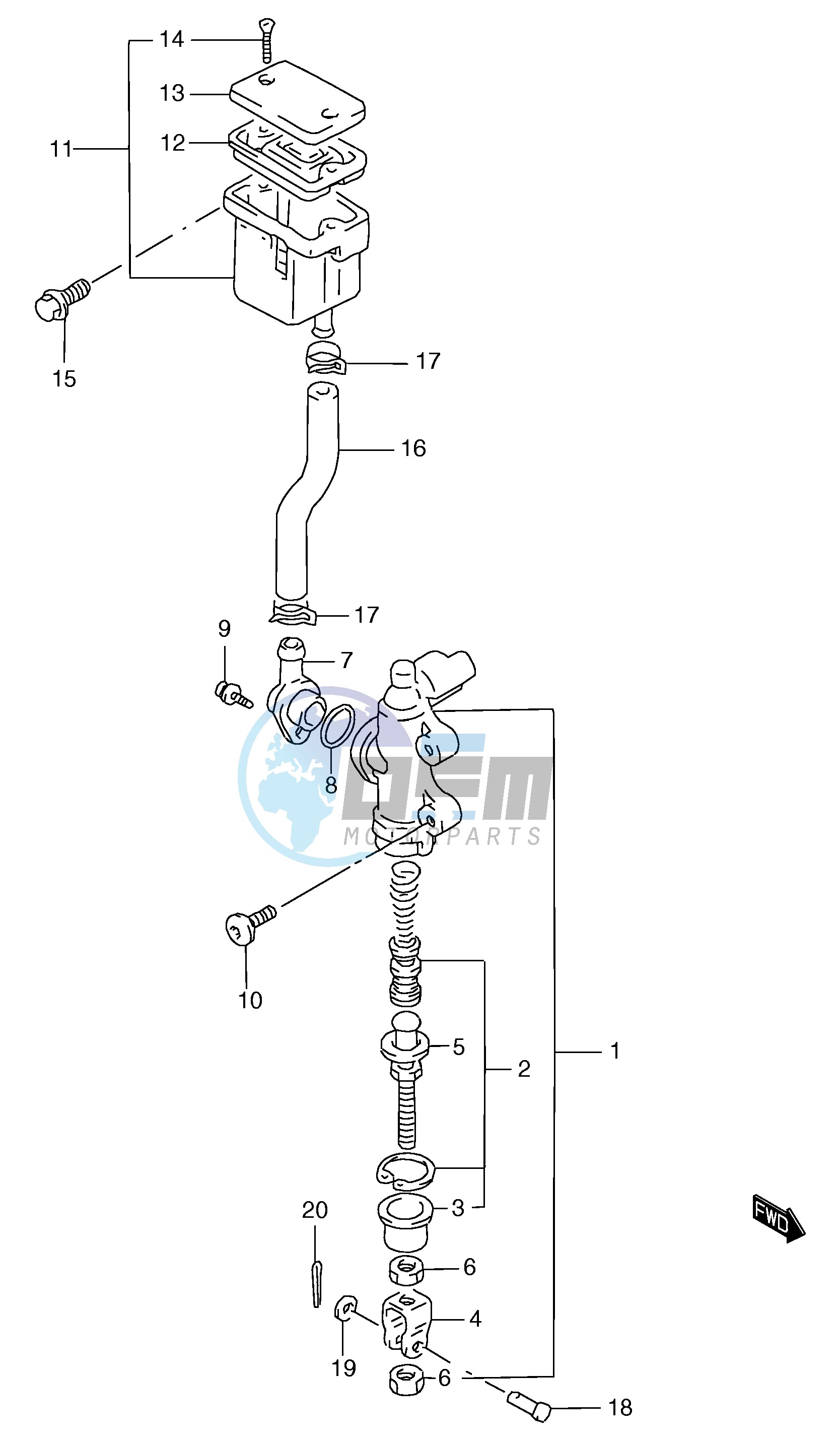 REAR MASTER CYLINDER (GSF1200SAV SAW SAX SAY)