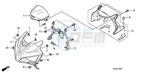 CBR125RWA France - (F / BLA CMF) drawing UPPER COWL (CBR125RW7/RW9/RWA)