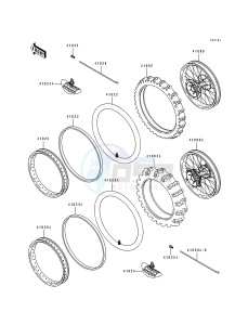 KLX 650 A [KLX650R] (A1-A3) [KLX650R] drawing WHEELS_TIRES@-- JKALXEA1 PA000750&NAMI.- -